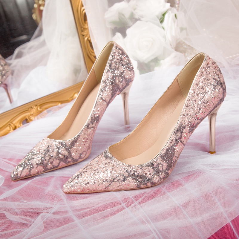 Giày Cao Gót Cô Dâu Đính Đá Lấp Lánh Thiết Kế Mới 2022 Thời Trang