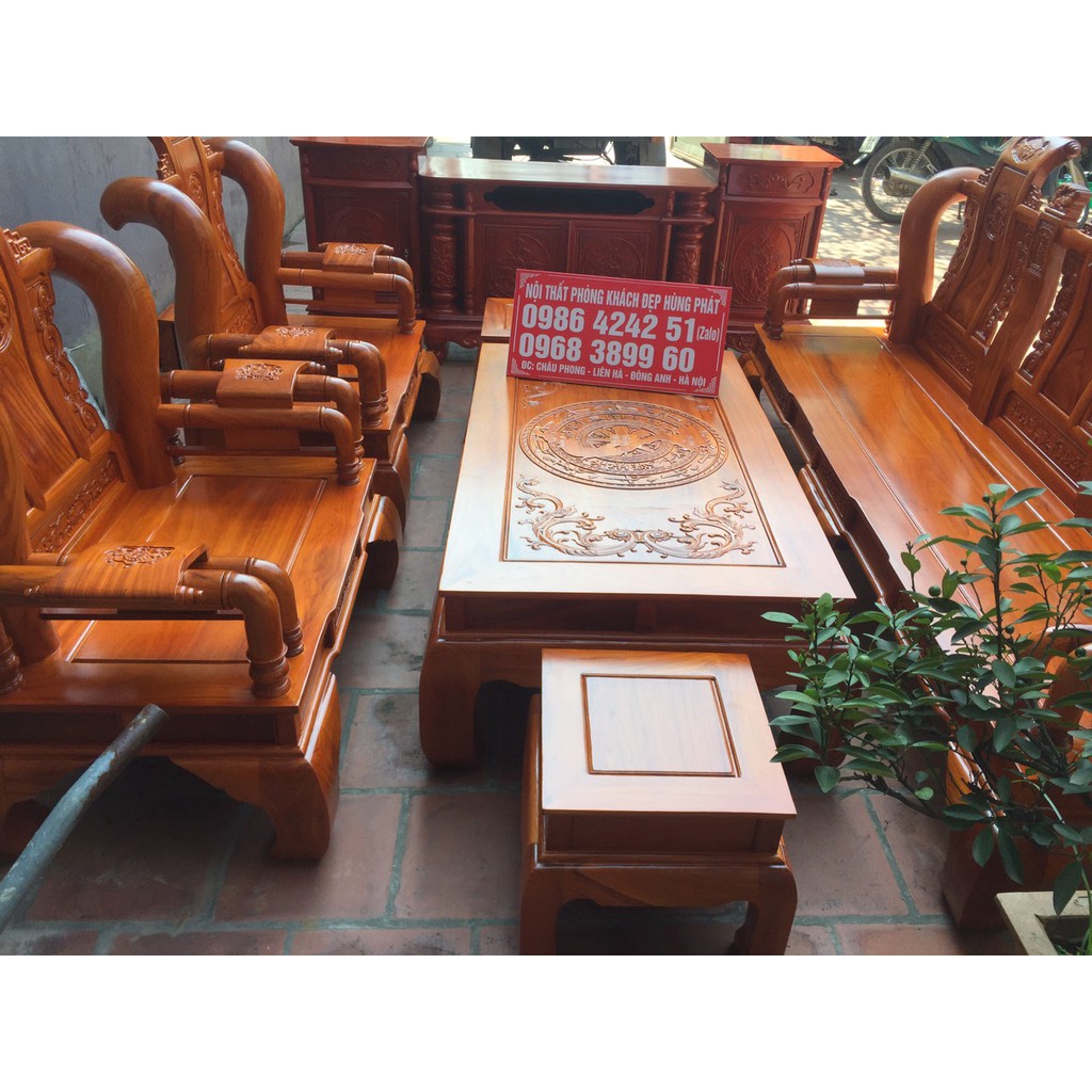 Bộ bàn ghế Tần Thủy Hoàng gỗ gõ đỏ