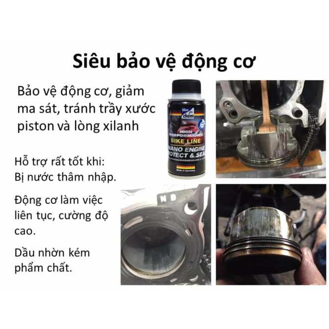 Nano bảo vệ động cơ cho mô tô xe máy Bluechem Nano Engine Super Protection 50ml