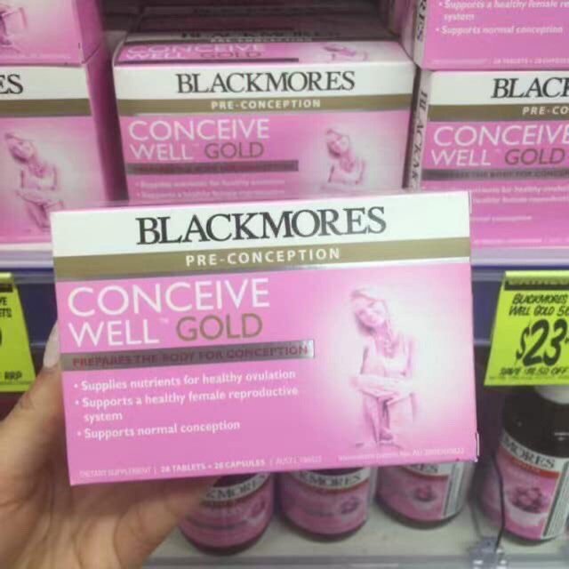 [Cam kết Chuẩn ÚC] Blackmores Conceive Well Gold - Viên uống tăng khả năng thụ thai, bổ trứng 56 viên date mới