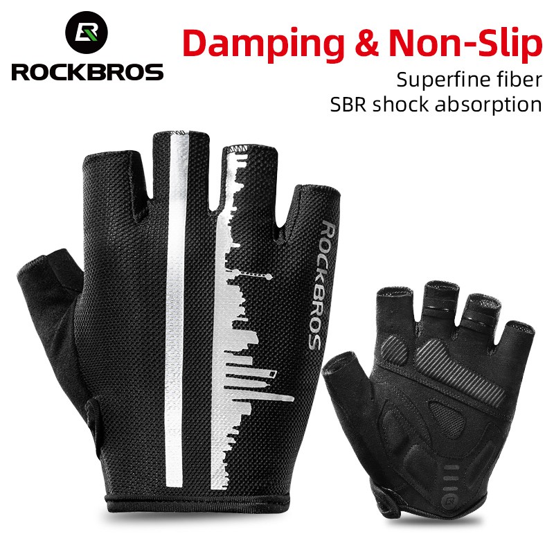 Găng tay nửa ngón Rockbros thoáng khí chống trượt tiện lợi khi đạp xe