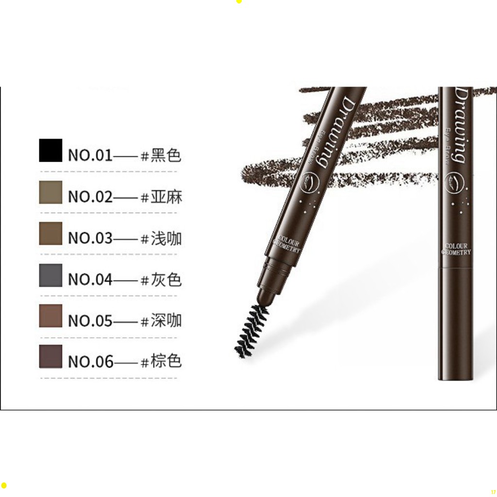 Chì Kẻ Mày Lameila Drawing Color Geometry, bút chì kẻ lông mày 2 đầu xé chống trôi không thấm nước Nội Địa Trung MEE | BigBuy360 - bigbuy360.vn