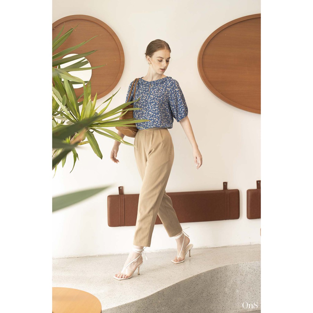 Oyster and Snail - Quần dài Malibu nâu nhạt dáng suông chất liệu lạnh xước - 0155