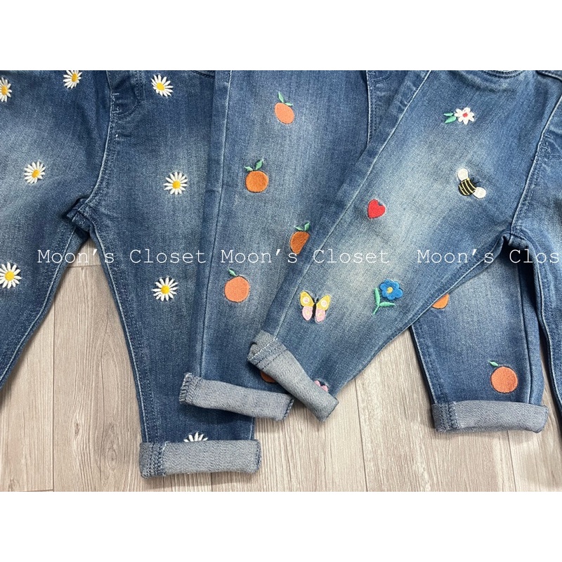 XD- Quần jeans hoạ tiết size 4/6m-3/4y