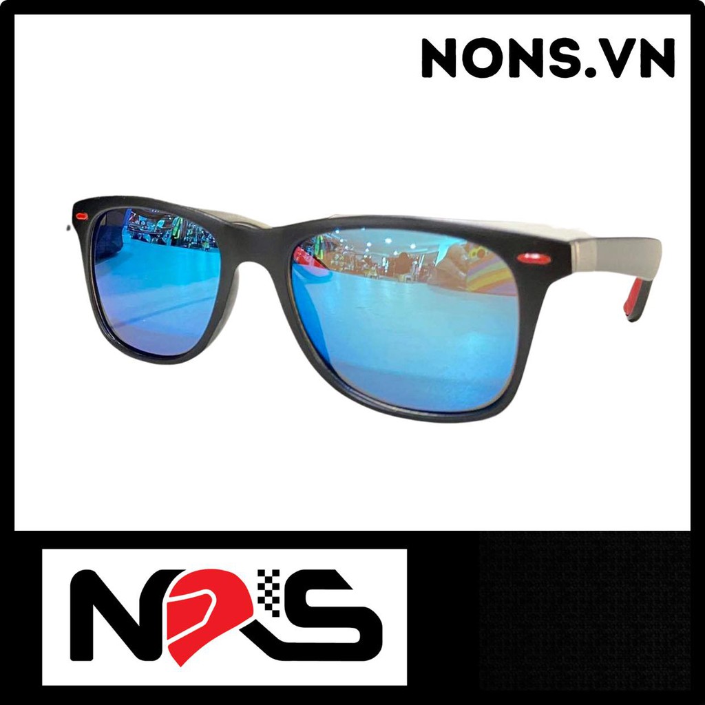Kính mát NONS UV thời trang tráng bạc màu xanh chống tia UV400