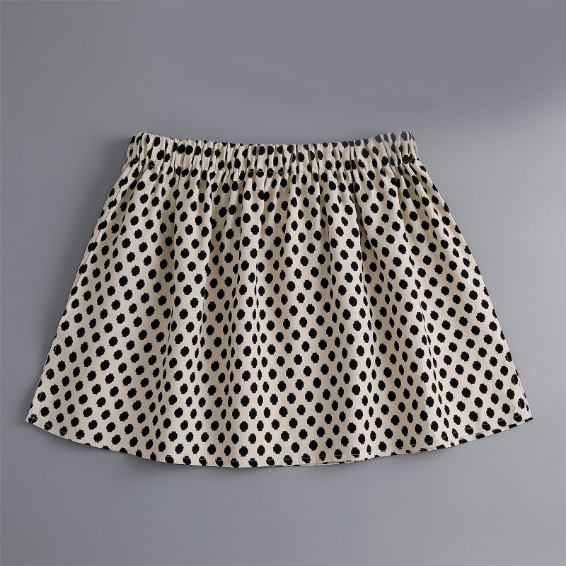 Áo Sơ Mi Giả Nối Dài Phối Chân Váy Chấm Bi Thời Trang Cho Nữ