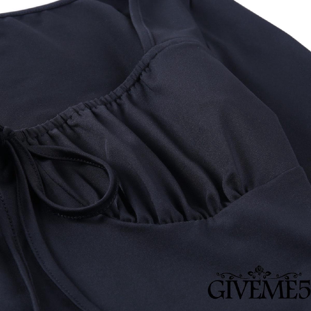 Áo Croptop Tay Dài Phối Bèo Thiết Kế Quyến Rũ