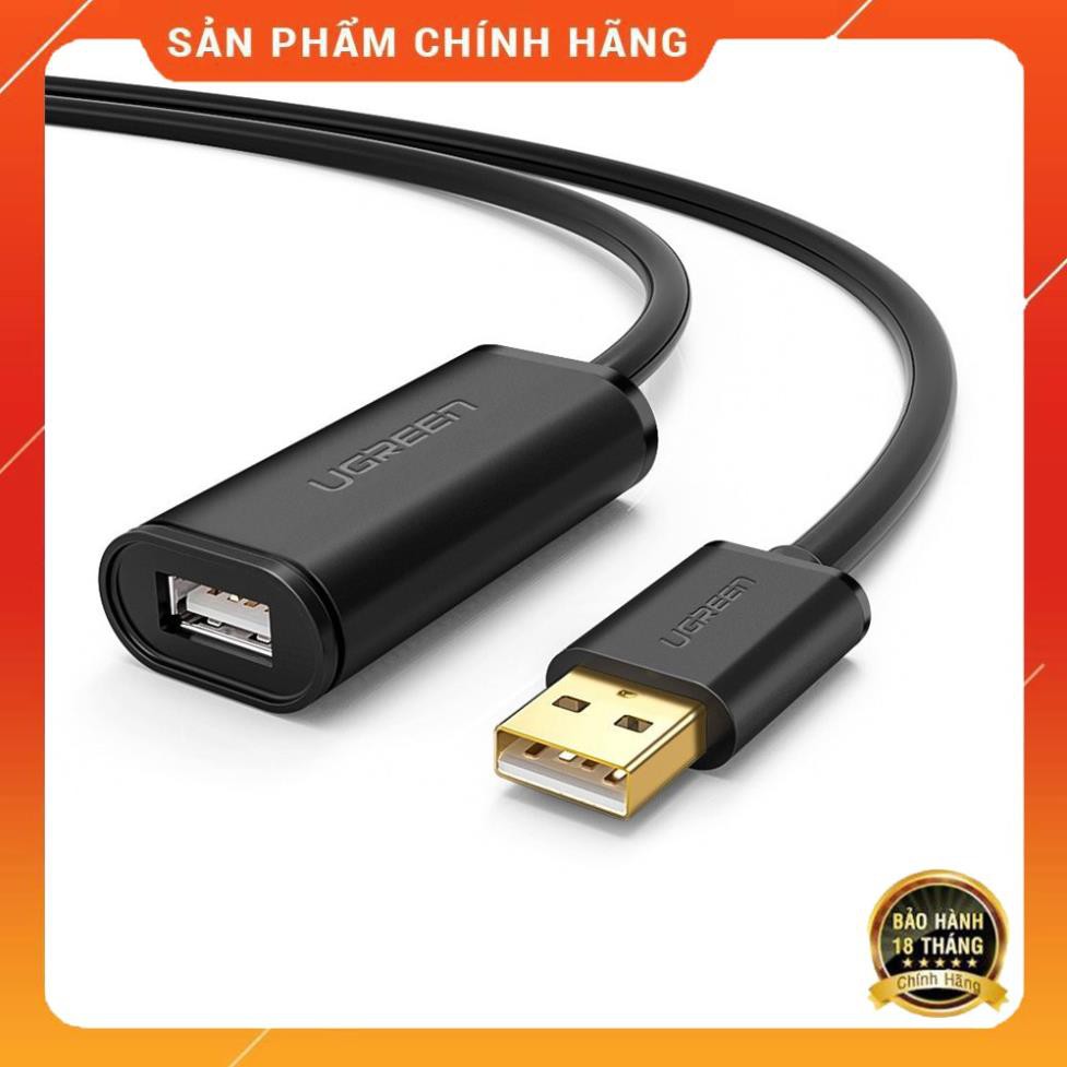 Ugreen 10323 - Cáp nối dà 15M chuẩn USB 2.0 mạ vàng, IC khuếch đại chính hãng ✔HÀNG CHÍNH HÃNG ✔