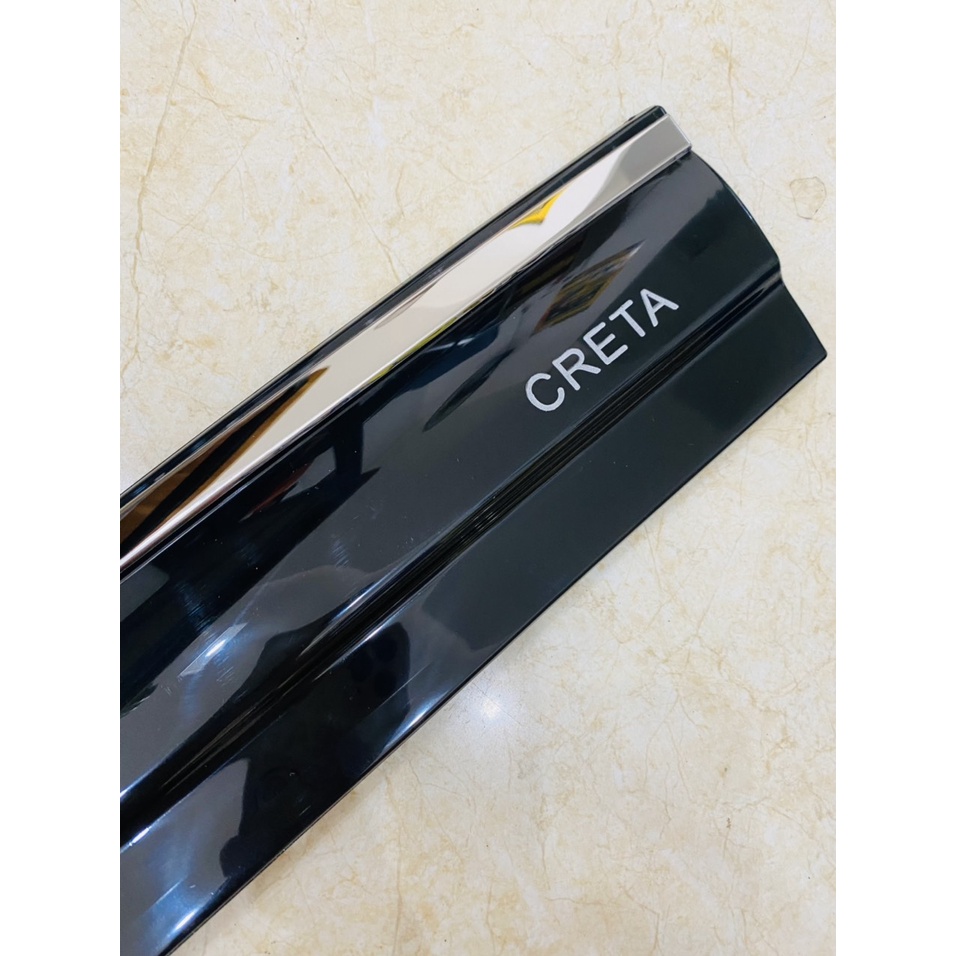 Vè che mưa xe Hyundai Creta 2021 2022 2023 Màu đen Cao Cấp, Bộ 4 vè + tặng kèm keo tăng dính