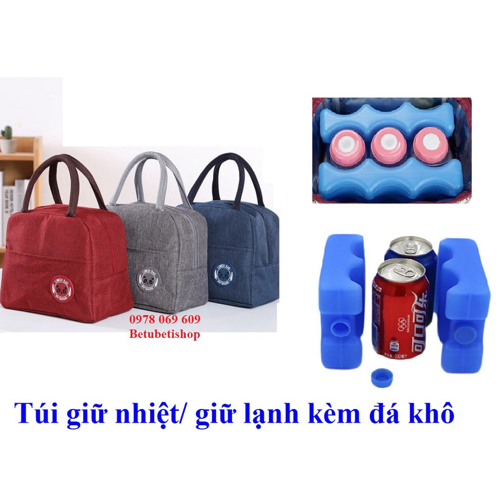 Túi giữ nhiệt Lunch bag kèm thanh đá khô giữ lạnh | BigBuy360 - bigbuy360.vn