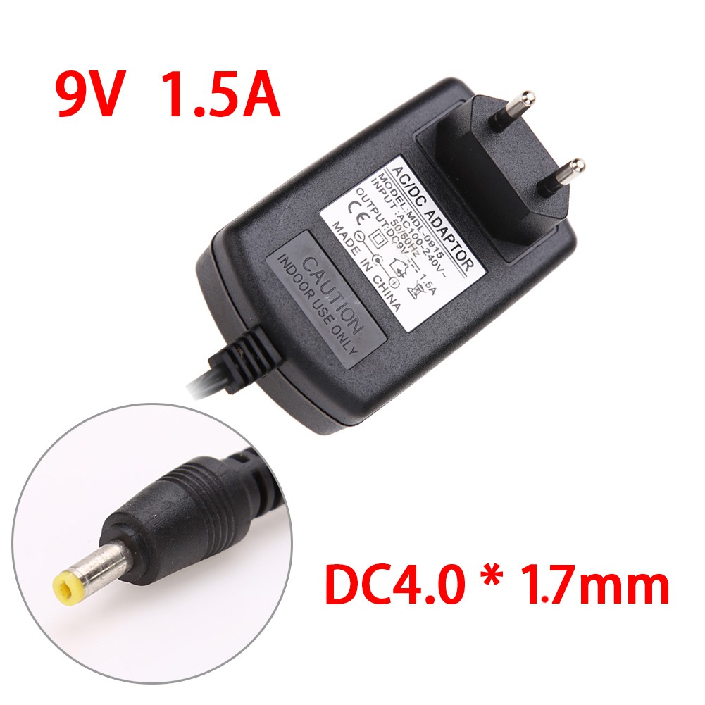 Universal AC to DC 4.0mmx1.7mm 9V 1.5A Switching Power Supply Adapter Bla