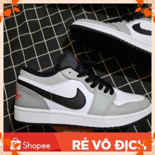 Giày 𝐉𝐨𝐫𝐝𝐚𝐧 𝐜ổ 𝐭𝐡ấ𝐩 ❤️full box+bill.hộp❤️ + freeship ❤️ giày 𝐉𝐨𝐫𝐝𝐚𝐧 1 xám thấp chỉ đỏ cổ thấp nam nữ