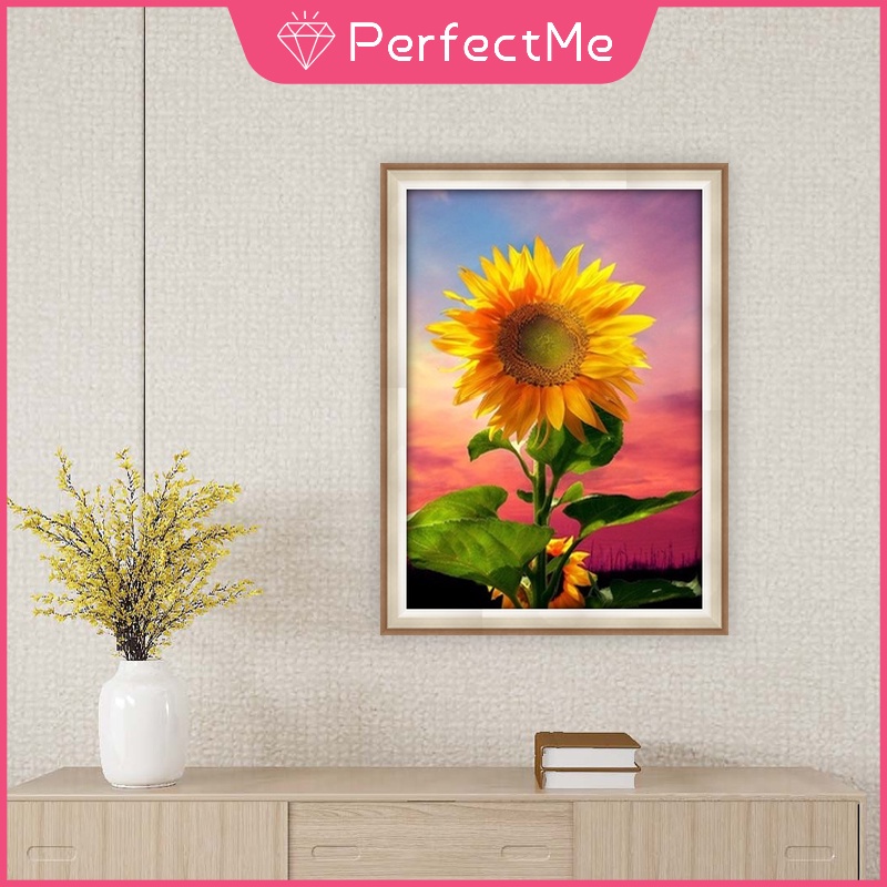 Bộ tranh đính đá 5D tự làm 30x40 hình hoa hướng dương