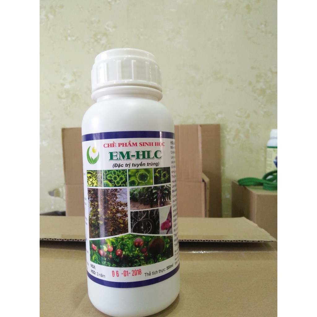 CHẾ PHẨM SINH HỌC EM HLC - ĐẶC TRỊ TUYẾN TRÙNG - TRỊ VÀNG LÁ THỐI RỄ chai 500ml hàng chính hãng