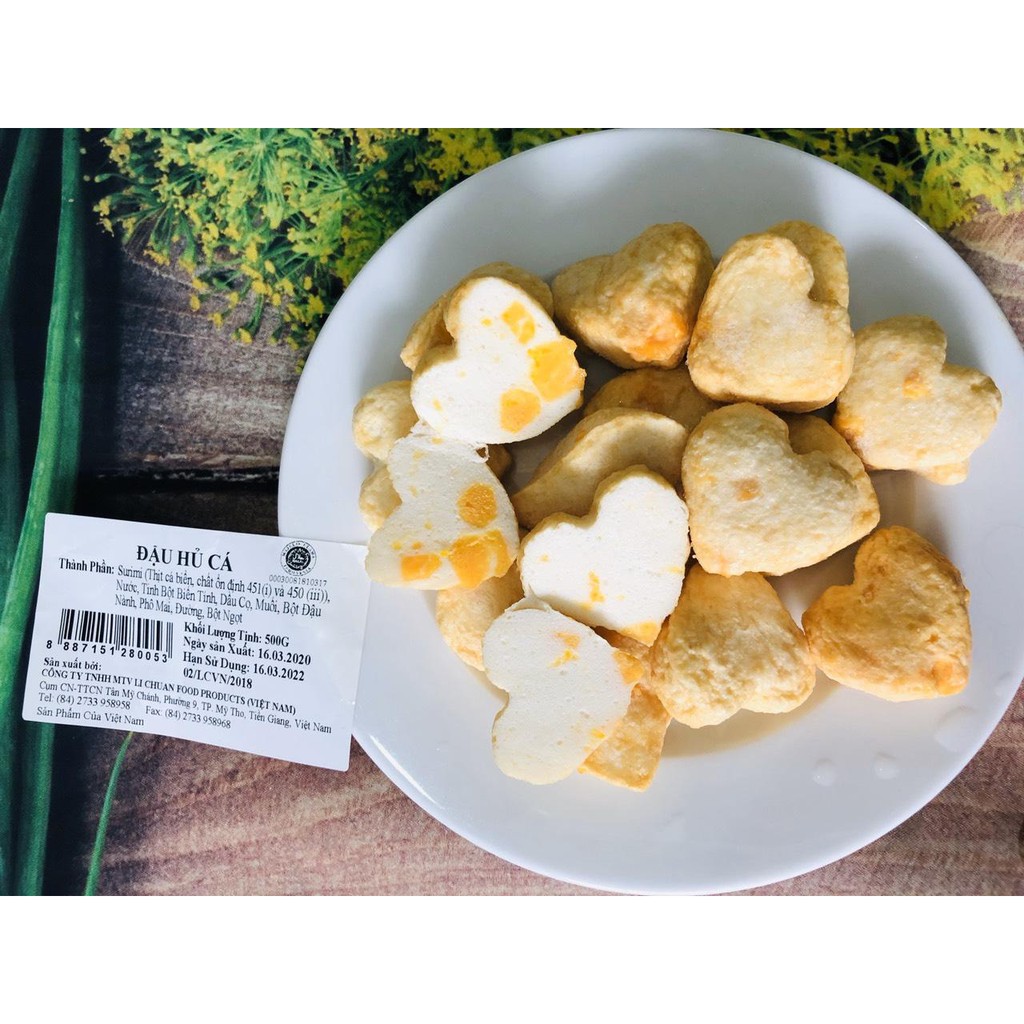 200g đậu hủ hải sản Nhân Phô mai hình trái tim Lichuan