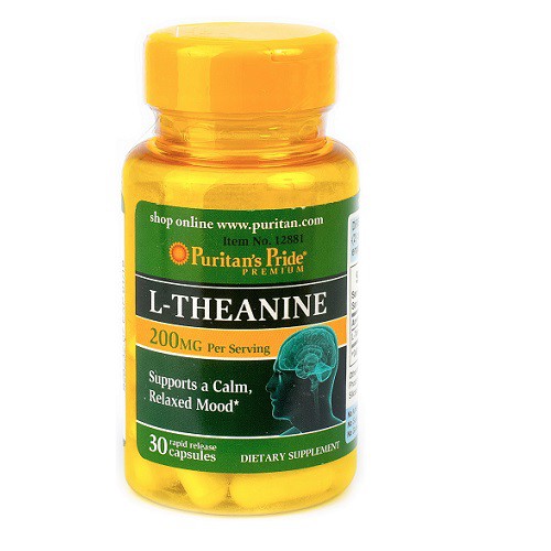 Viên uống bổ não - giảm stress Puritan's Pride L-Theanine 200mg 60 viên