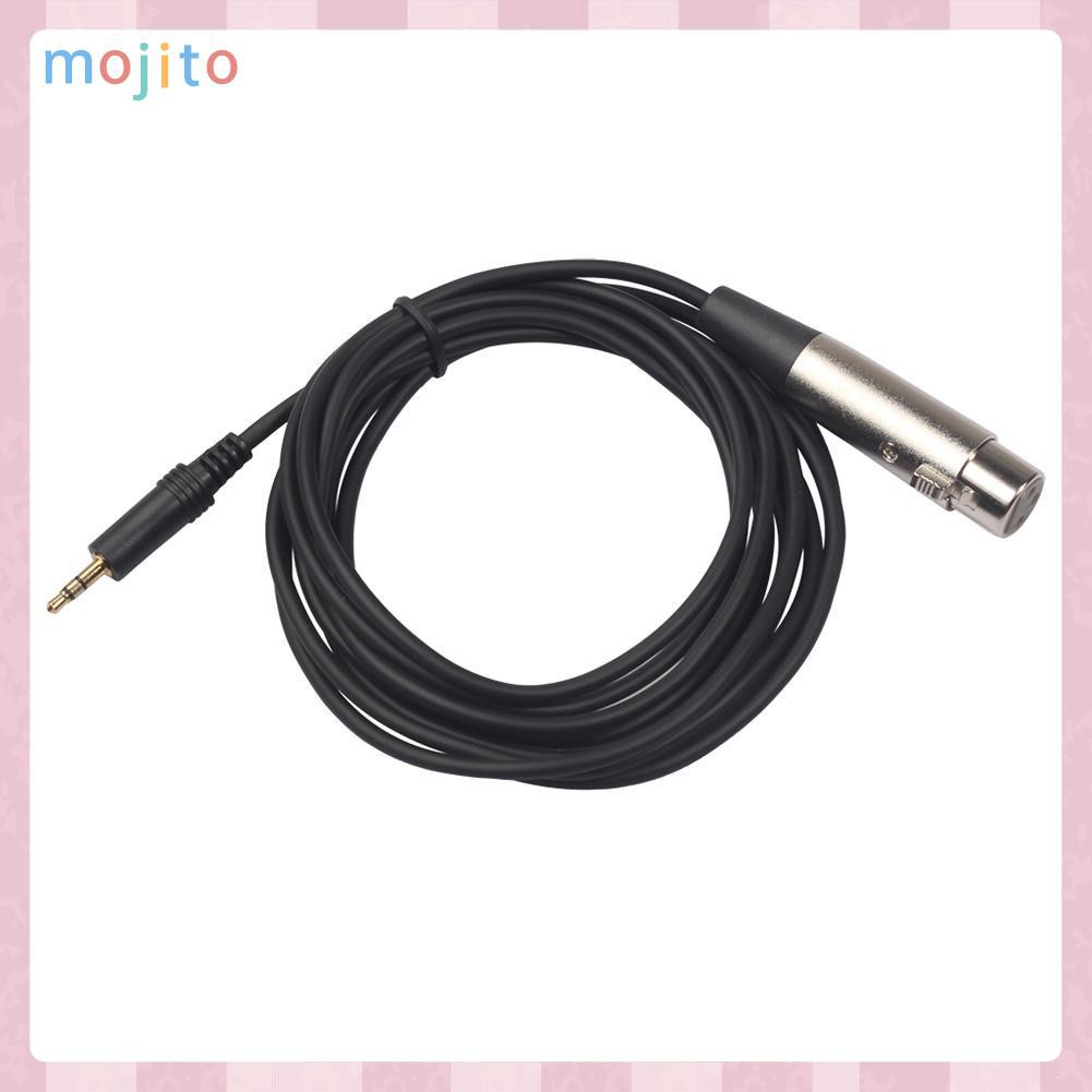 MOJITO 3 Pin XLR Female to 3.5mm 1/8 inch TRS Stereo Jack Male Mic Audio Cable