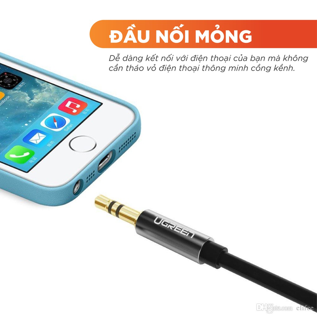 Dây cáp Audio 3.5mm UGREEN AV123 AV191 chia ra 2 tai ngh, đầu nhôm