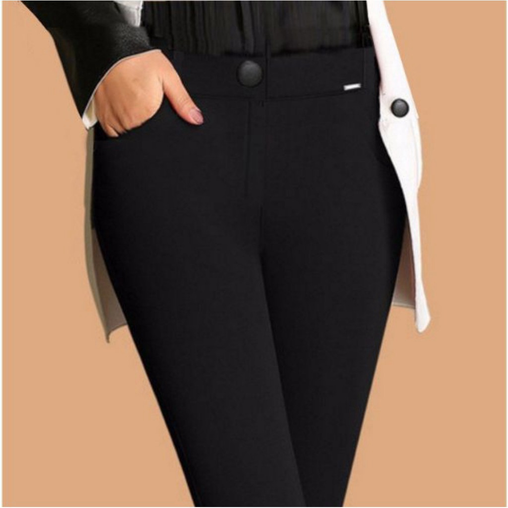 Quần Tây Thun có size đại đến 85kg dành cho nữ thiết kế lưng thun và khóa kéo mặc đi chơi, đi làm công sở