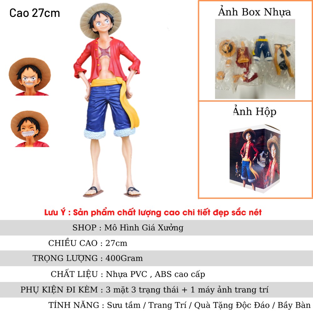 Mô hình One Piece Luffy Grandista 3 mặt siêu đẹp cao 27cm , figure mô hình one piece , mô hình giá xưởng