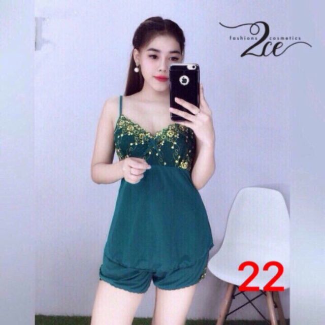 Set bộ ngủ phi bóng 2 dây đẹp