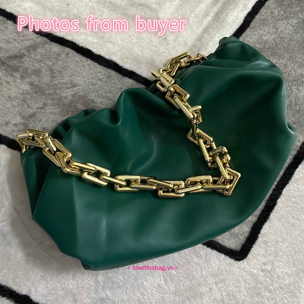 Túi Xách Đeo Vai / Kẹp Nách Chất Liệu Acrylic Mềm Mại Phối Dây Xích Xếp Ly Thời Trang Cho Nữ