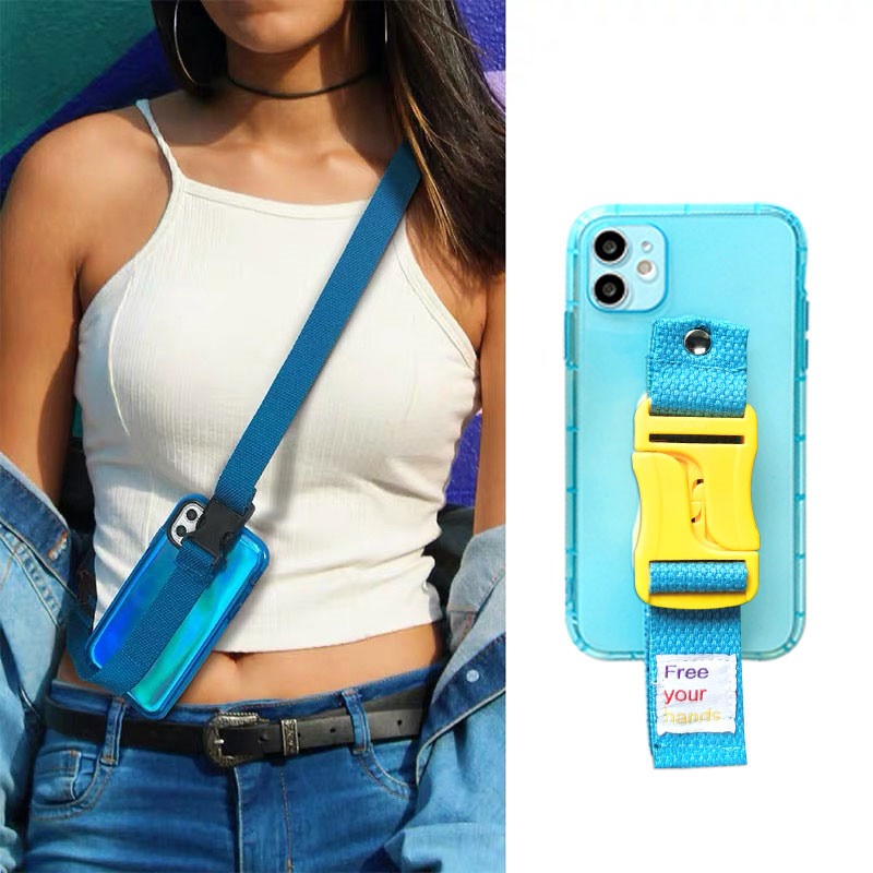 Ốp điện thoại TPU trong suốt có dây đeo thích hợp cho Iphone 13 Pro Max 12 Pro Max 11 Pro Max 7 8 Plus Xr Xs Max Se2020
