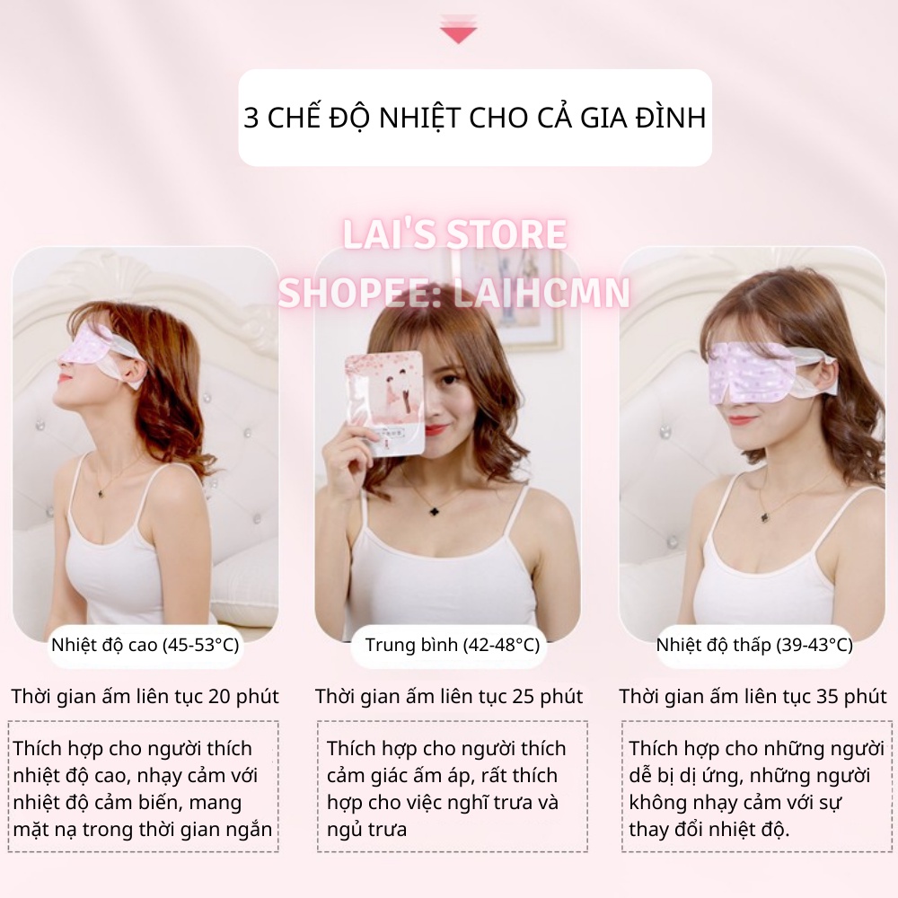 Mặt Nạ Mắt Nóng Meibu Xông Hơi Mắt, Chườm Nóng, Giúp Giảm Mỏi Mắt, Căng Thẳng, Giúp Ngủ Ngon, Lưu Thông Máu - LAIHCMN