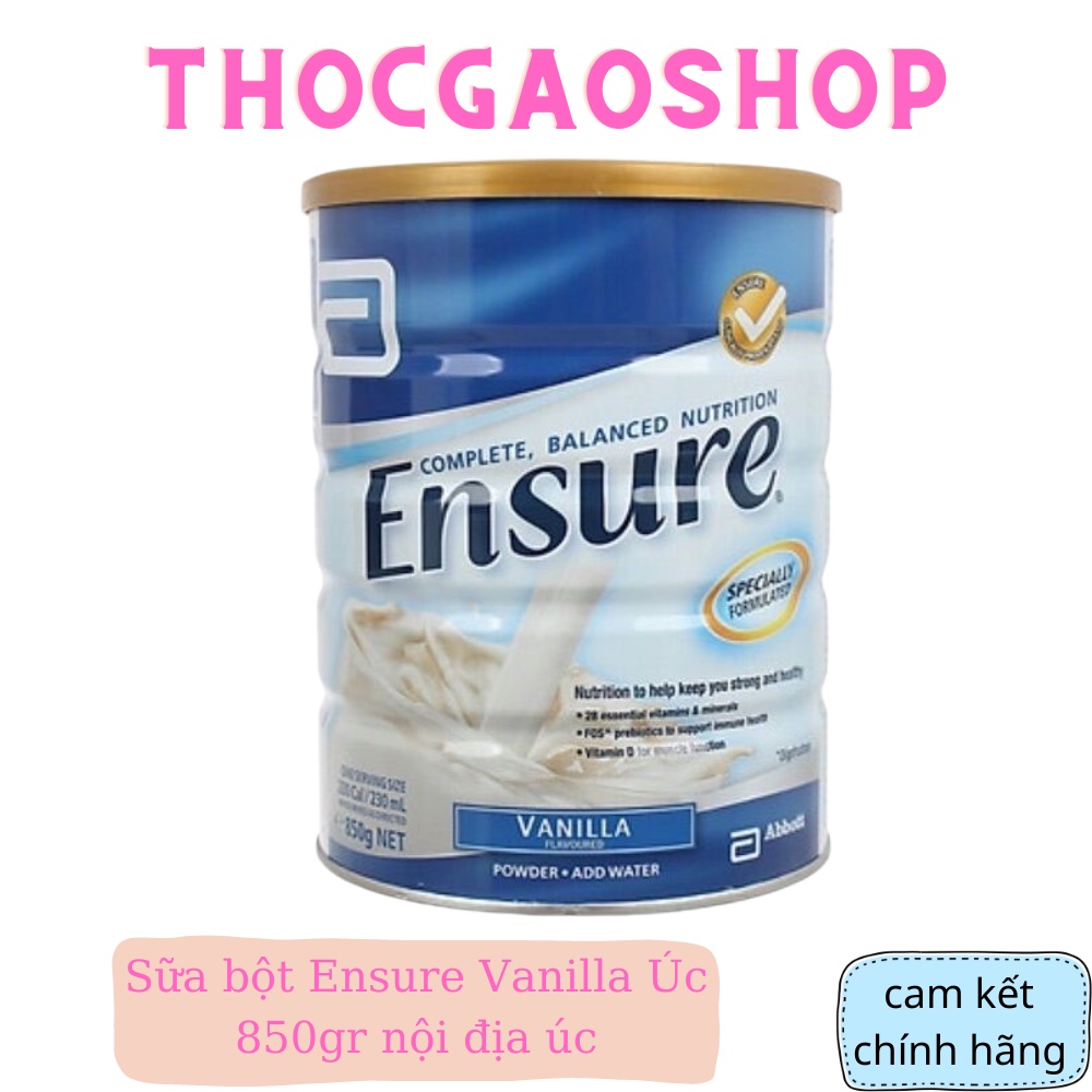 Sữa Ensure vanilla 850gr nội địa Úc