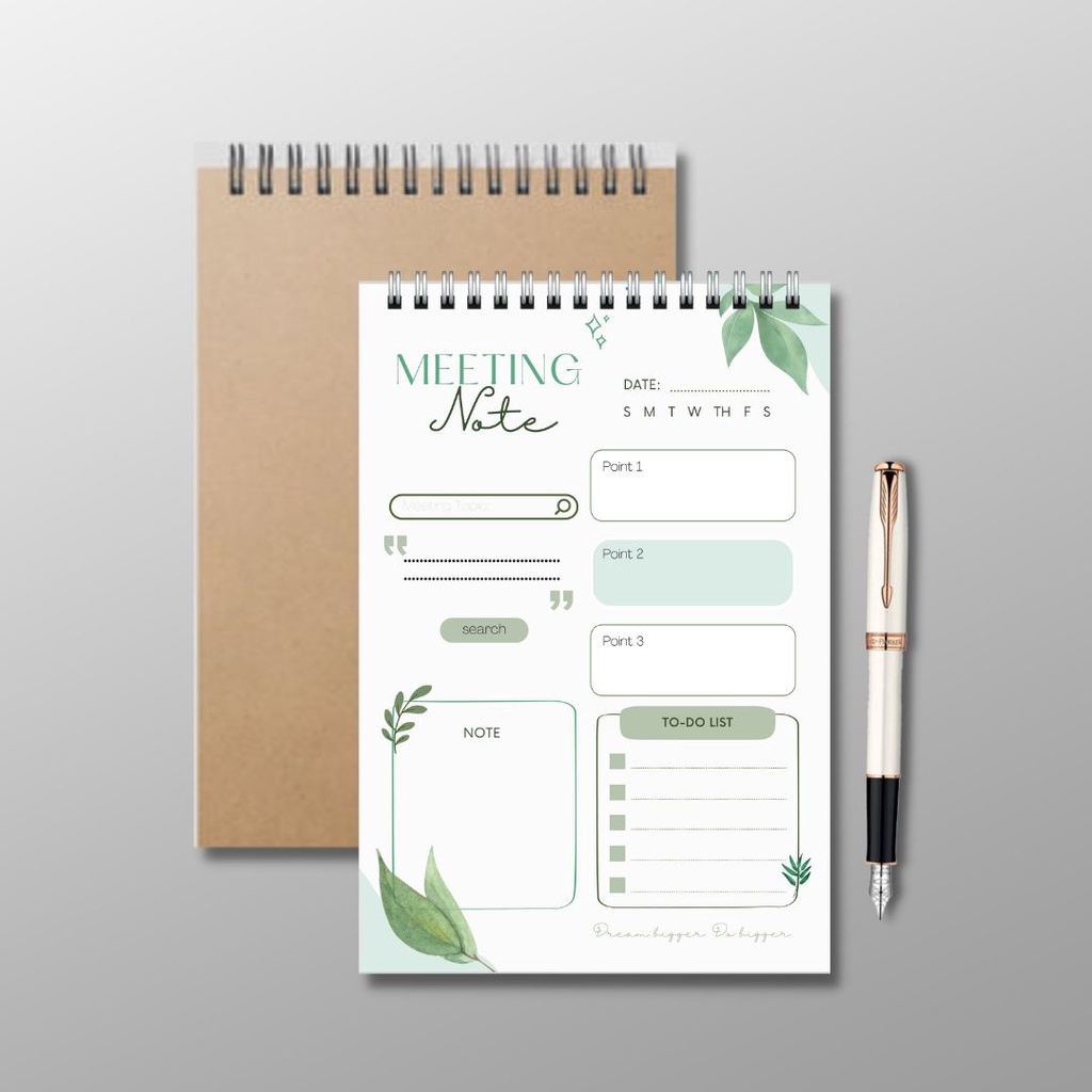 Sổ tham dự họp, sổ ghi chú cho buổi họp, meeting note, 14,5x21cm sổ lò xo