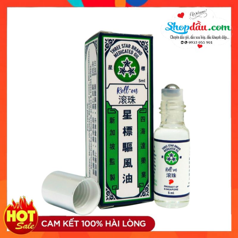 Dầu Gió Bi Lăn Three Star