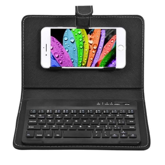 Bao Da Kèm Bàn Phím BLUETOOTH Cho Điện Thoại