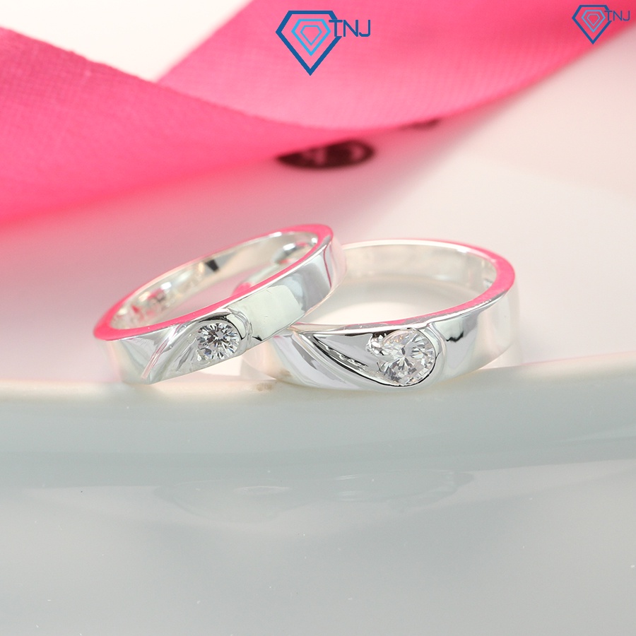Quà tặng cho người yêu - Nhẫn đôi bạc tình nhân đẹp trái tim ghép khắc tên ND0187 - Trang Sức TNJ