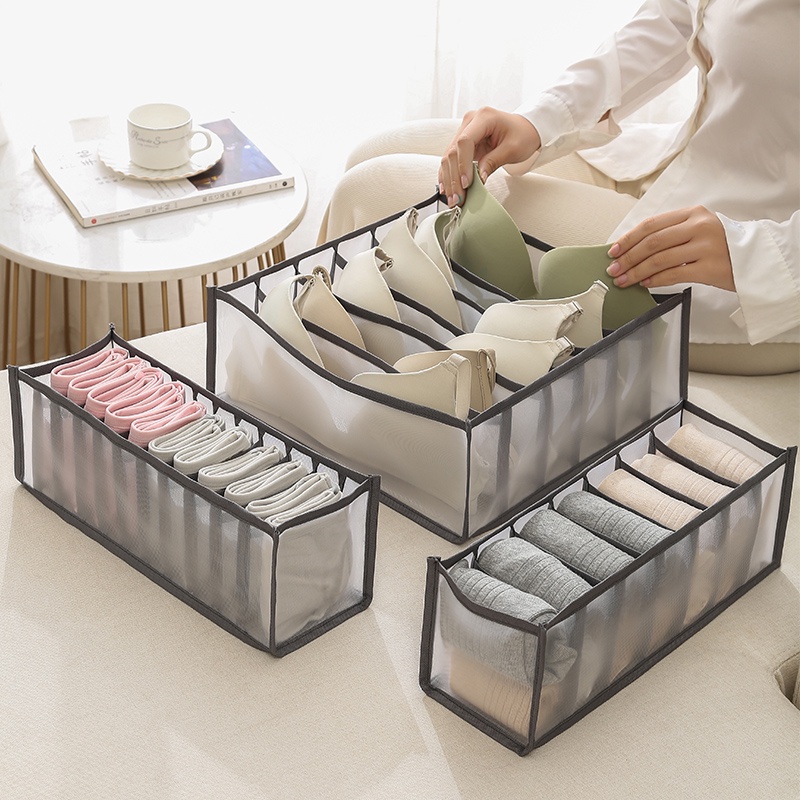 Hộp Đựng Đồ Lót/Vớ/Đồ Lót Chia Ngăn Tiện Dụng Cho Gia Đình