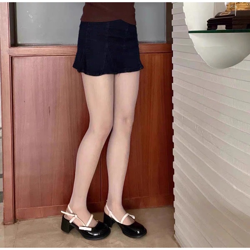 Giày ulzzang mũi tròn đính nơ MÃ 6608