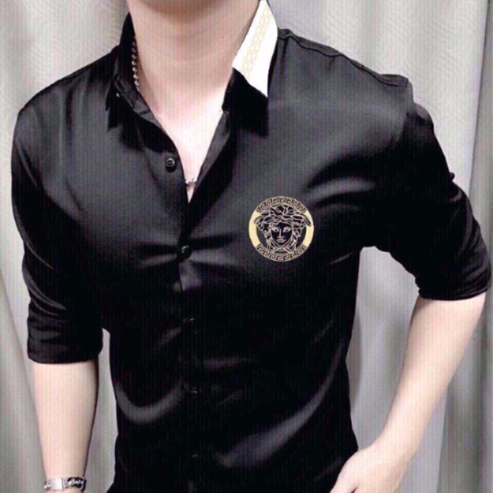 Áoso Mi Nam Trắng Họa Tiết Nỏ Vosac Áo Sơ Mi Nam Hàn Quốc Cao Cấp Thunsi | BigBuy360 - bigbuy360.vn