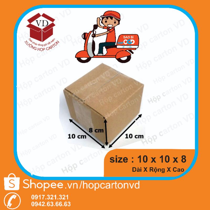 Combo 100 hộp carton ship cod 10*10*8