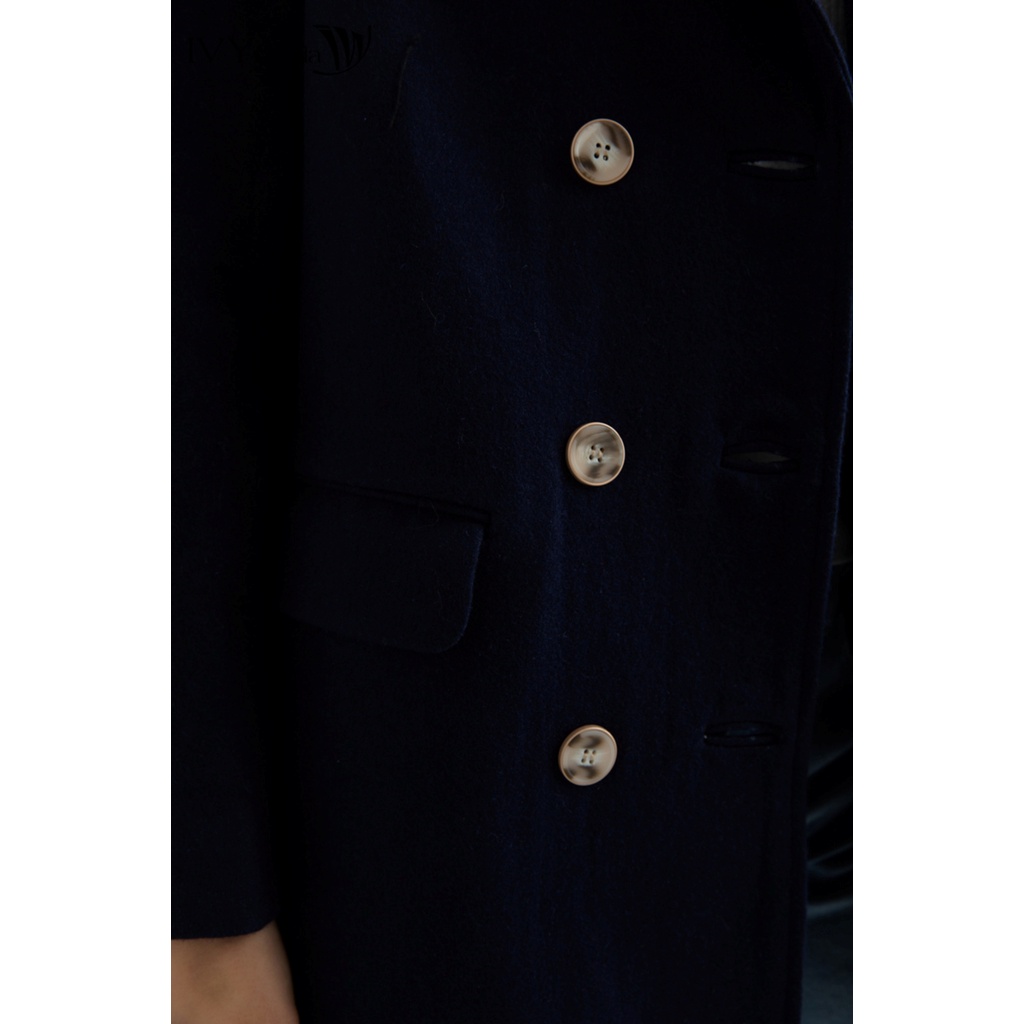 Áo khoác dạ nữ dáng dài 6 khuy IVY moda MS 71C5976