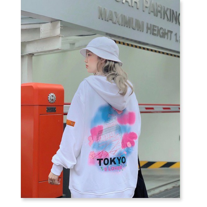 Áo Hoodie, Sweatshirt Nữ Nam Chất Nỉ Kiểu Dây Kéo Unisex TOKYO Phối Màu Huỳnh Quang