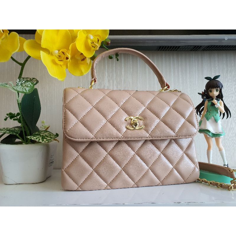 Túi Da Trơn chần Trám size 25