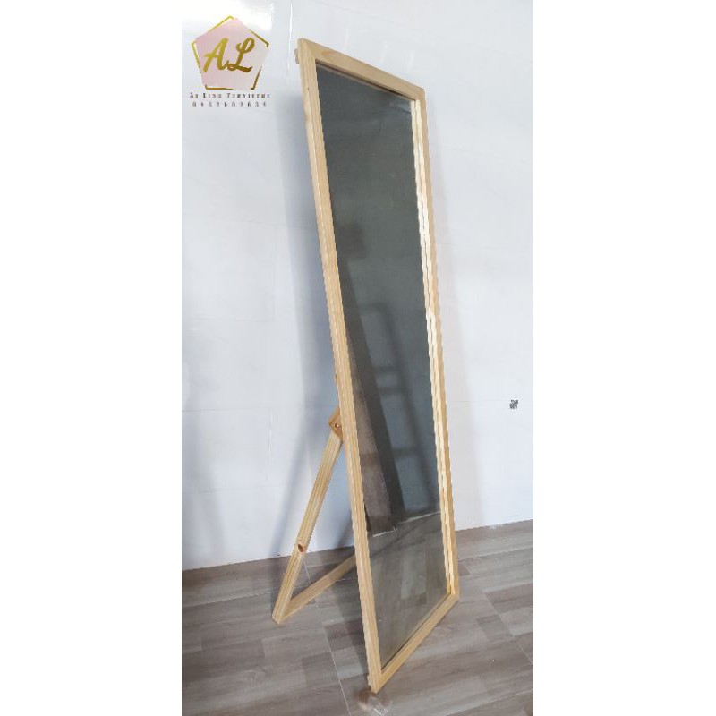 Gương Gỗ Soi Toàn Thân Chân Xếp Khung Gỗ MỘC VINA  50Cm x 160 Cm Màu Gỗ Tự Nhiên