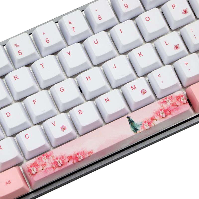 Nút bấm bàn phím PBT OEM màu hoa anh đào cho GH60 GK61