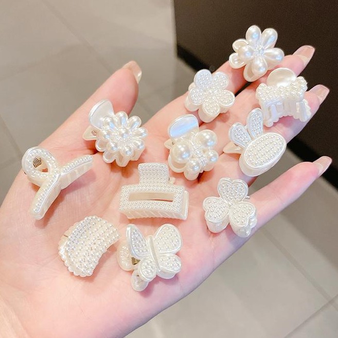 Kẹp tóc đính hạt ngọc trai giả phong cách retro Hàn Quốc dành cho nữ