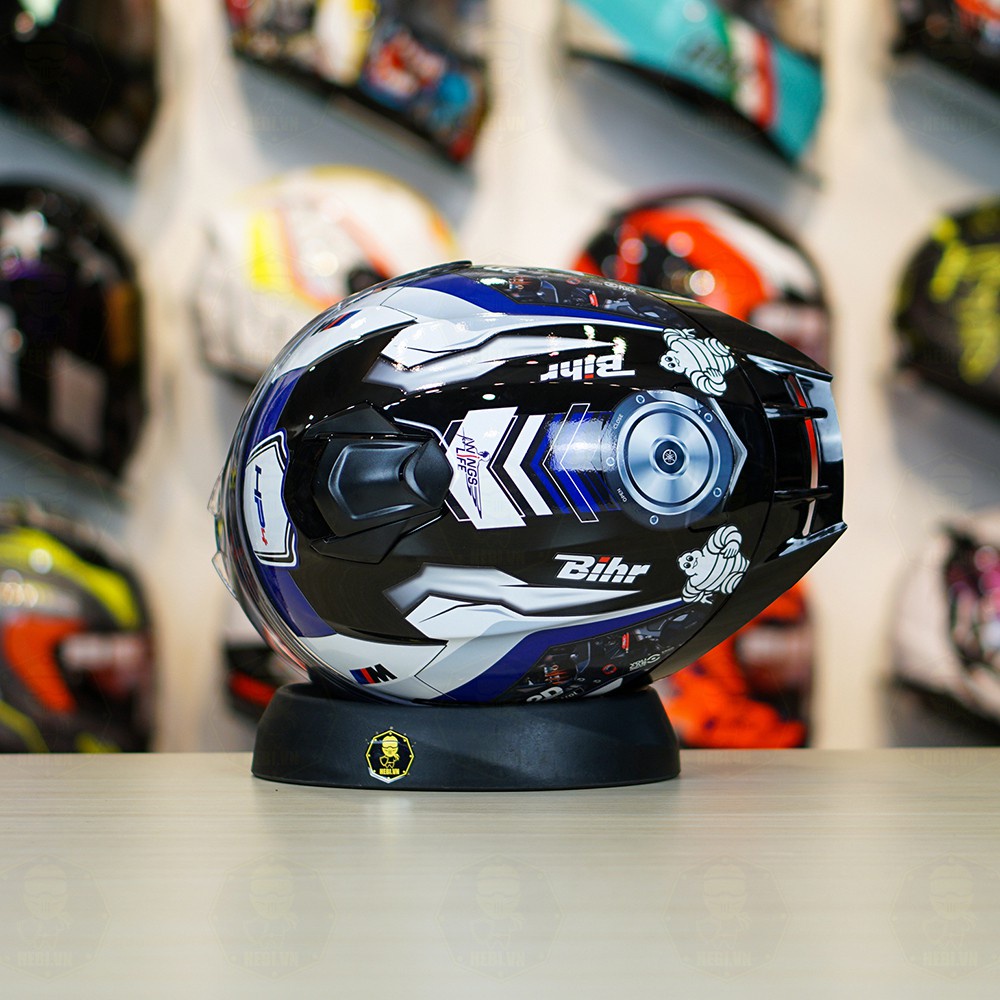Combo Nón Fullface 2 Kính Yohe 981 Tem Decal BMW Kèm Kính Đen Và Đuôi Gió Pista