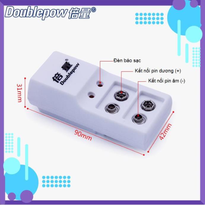 Mua ngay Bộ sạc pin vuông DP-B09 Kèm 1 pin 9V 280mAh Doublepow - Pin kèm sạc [Giảm giá 5%]