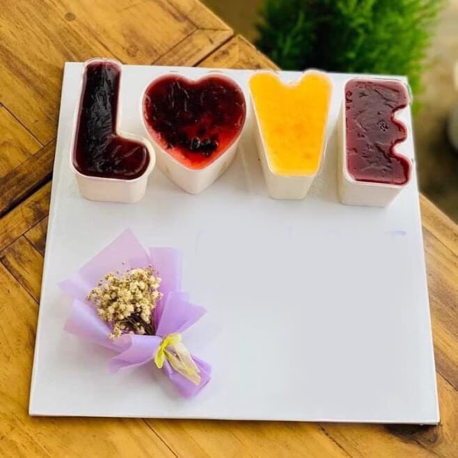 Phụ kiện bánh sinh nhật bánh kem - Khuôn chữ I LOVE U &amp; LOVE không hộp và có hộp