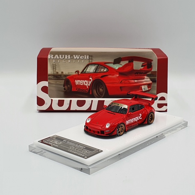 Xe Mô Hình Rauh-Welt Porsche 911 (993) Coupe Superme 1:64 Timothy&amp;Pierre ( Đỏ Superme)