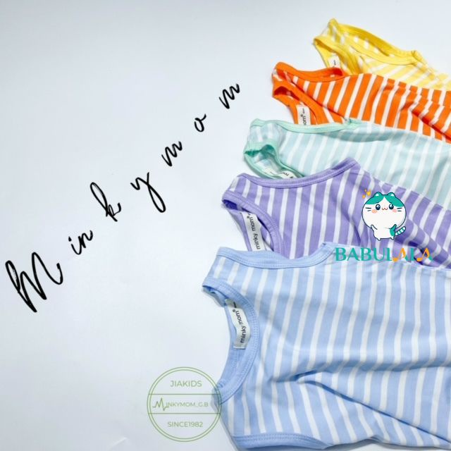 Bộ Ba Lỗ Minky Mom Chính Hãng Cho Bé Trai Gái Vải Thun Lạnh 0 1 2 3 4 5 6 Tuổi-Quần Áo Trẻ Em Sát Nách-BABULALA BL05