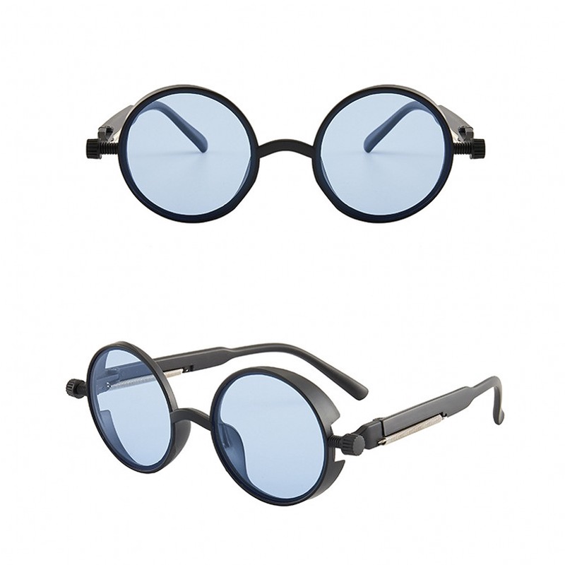Kính mát gọng tròn bằng kim loại chống tia UV phong cách cổ điển thời trang cho nam và nữ