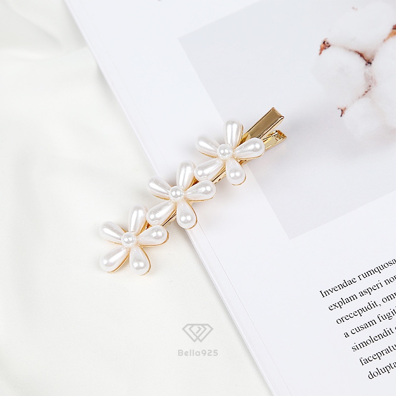 Kẹp tóc Bella 925 cài tóc đính đá hình hoa mai dễ thương sang trọng